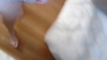 Chubby girl masturbating.