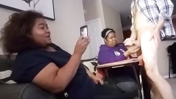Hanging out with friends while we all work on my dick