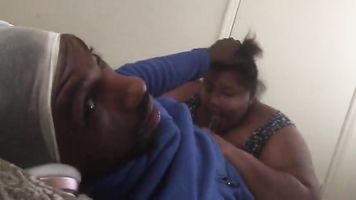 SKINNIE GETTING SUCKED OFF BY A UGLY BUTT RIVER RAT
