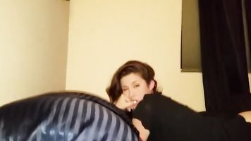 Mexican Dude Fucks his Sleeping White Brunette Whore Gf