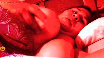 stepmother shares her bed with her stepson and has scary sex on haloween with consent
