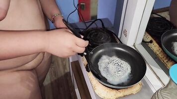 My sex t1orture eats my cum fried with butter