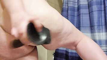 PAWG fucks her butt hard with a dildo and then toy
