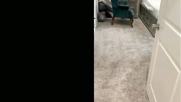 I sent my cuckold husband to wait outside the room and jack off while I sucked Miles Brown's 9 inch dick